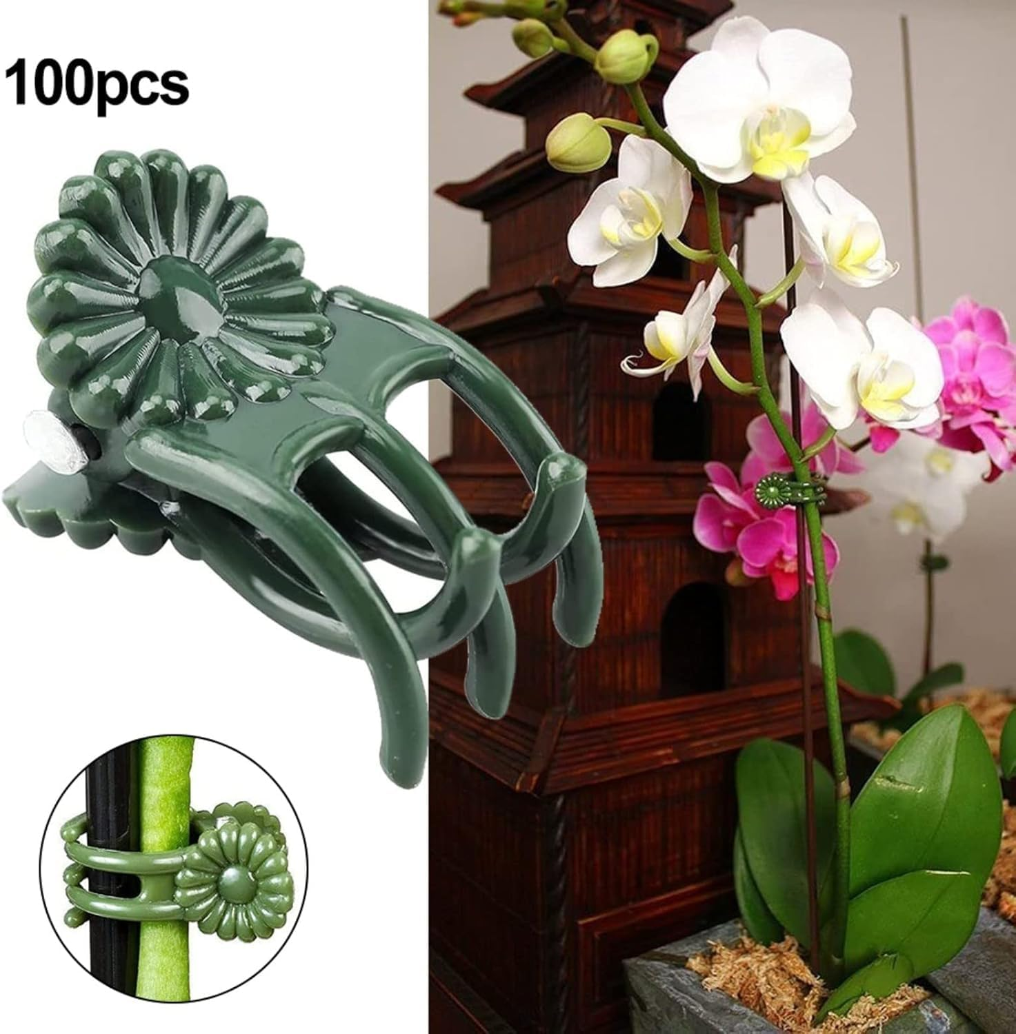 Plants Orchid Support Clips Flower Vine Clips,100Pcs Orchid Clips Plant Support Clips,Orchid Clips Plant Support Clips Garden Clips,Orchid Support Clips Flower Vine Clips,Orchid Clip Garden Plant Clip