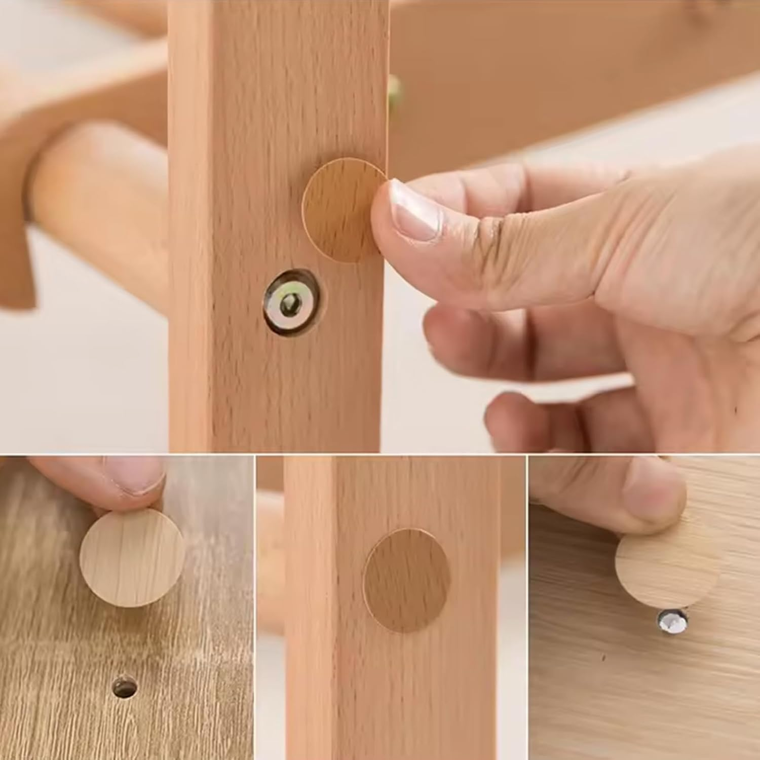 Self-Adhesive Screw Holes Covers, 11 Sheets/ 594 Pcs Furniture Screw Cover Dustproof Cabinet Sealing Sticker for Furniture Wardrobe Kitchen Bookcase Wood Hole Home Decoration image number 6