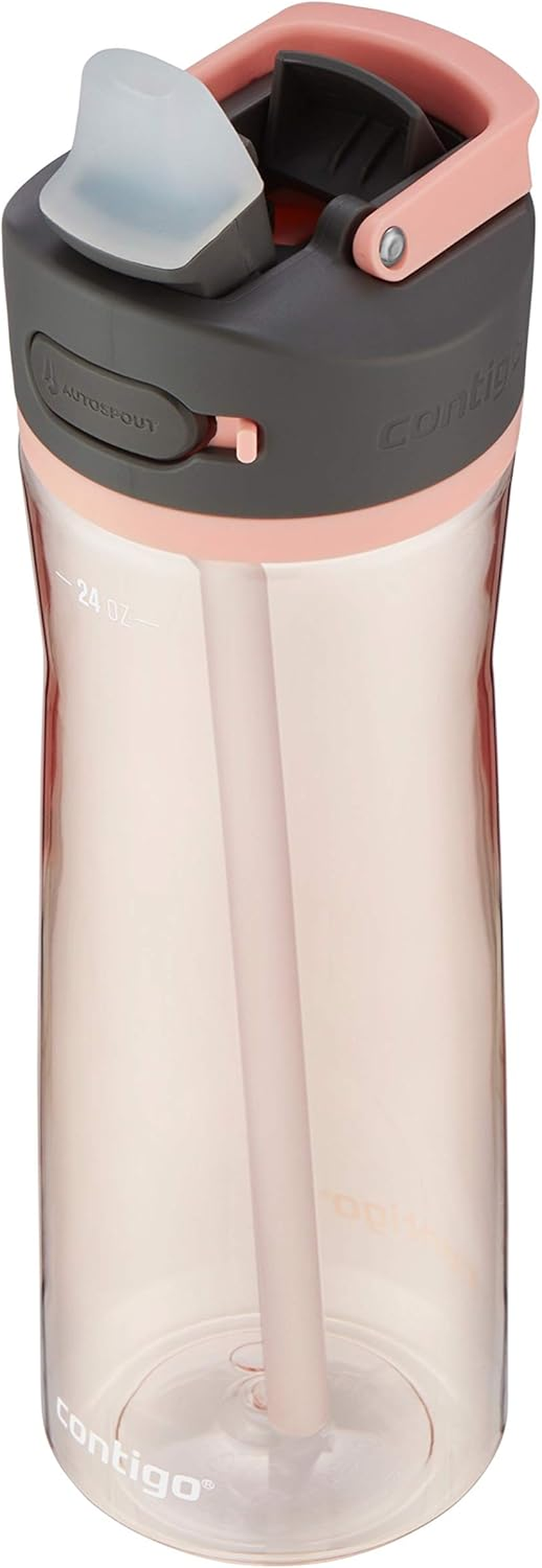 Contigo Ashland 2.0 Leak-Proof Water Bottle with Lid Lock and Angled Straw, Dishwasher Safe Water Bottle with Interchangeable Lid, 24Oz Pink Lemonade image number 3