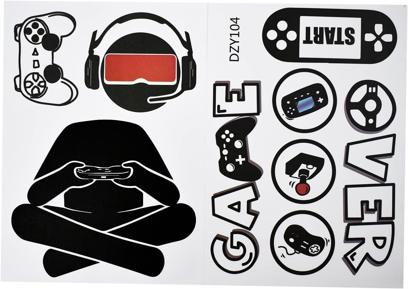 Maydahui Gamer Wall Stickers Video Game Room Wall Decals (45 X 45 Inch) for Living Room Men Kids Boys Bedroom Game Room Decor image number 5