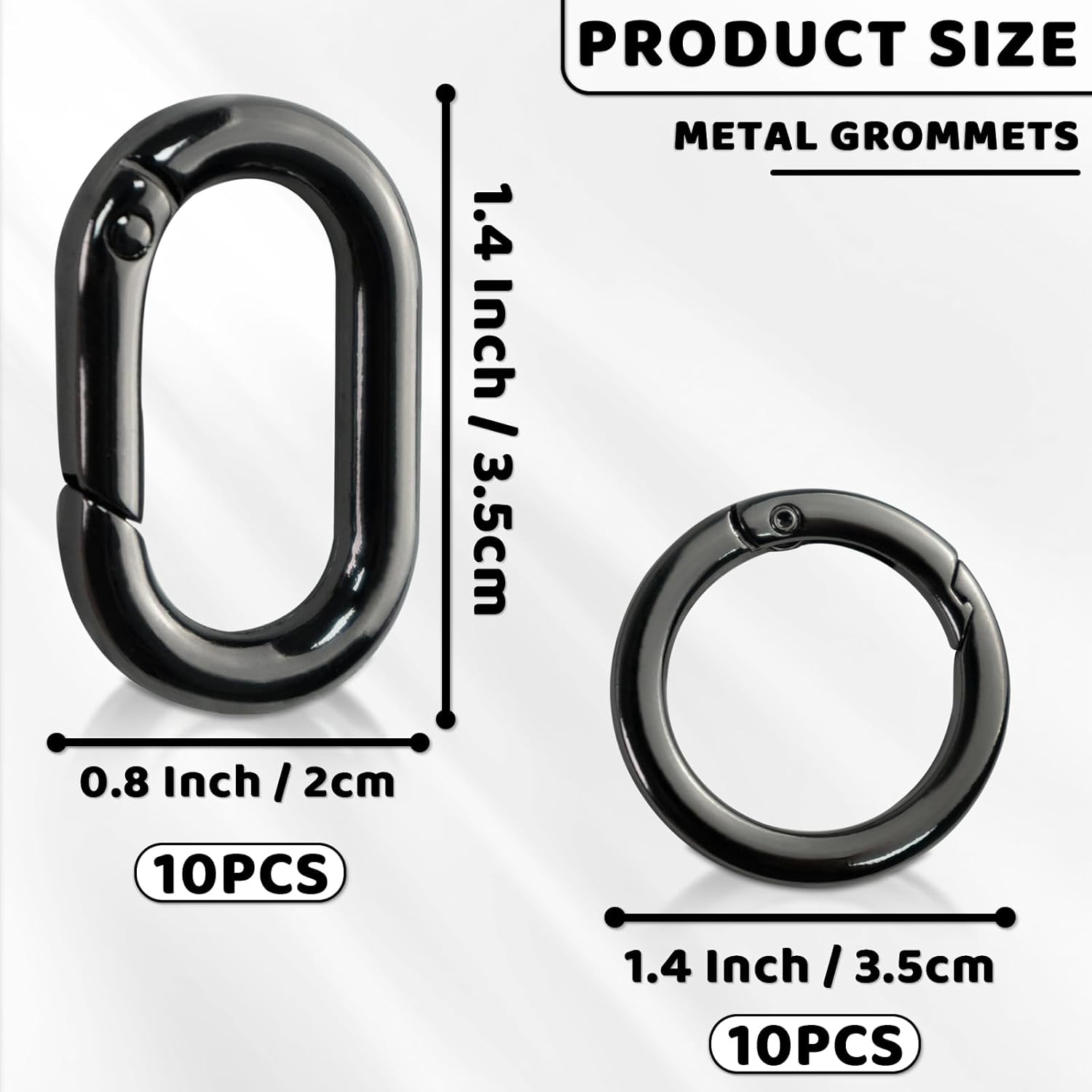 20 Pcs Small Carabiner Clip, Metal Oval Carabiner, round Clips Key Ring Clip, Quick Release Car Key Ring Suitable for Wallet, Purse, Bag, Charms, Keychains, Outdoor Camping image number 4