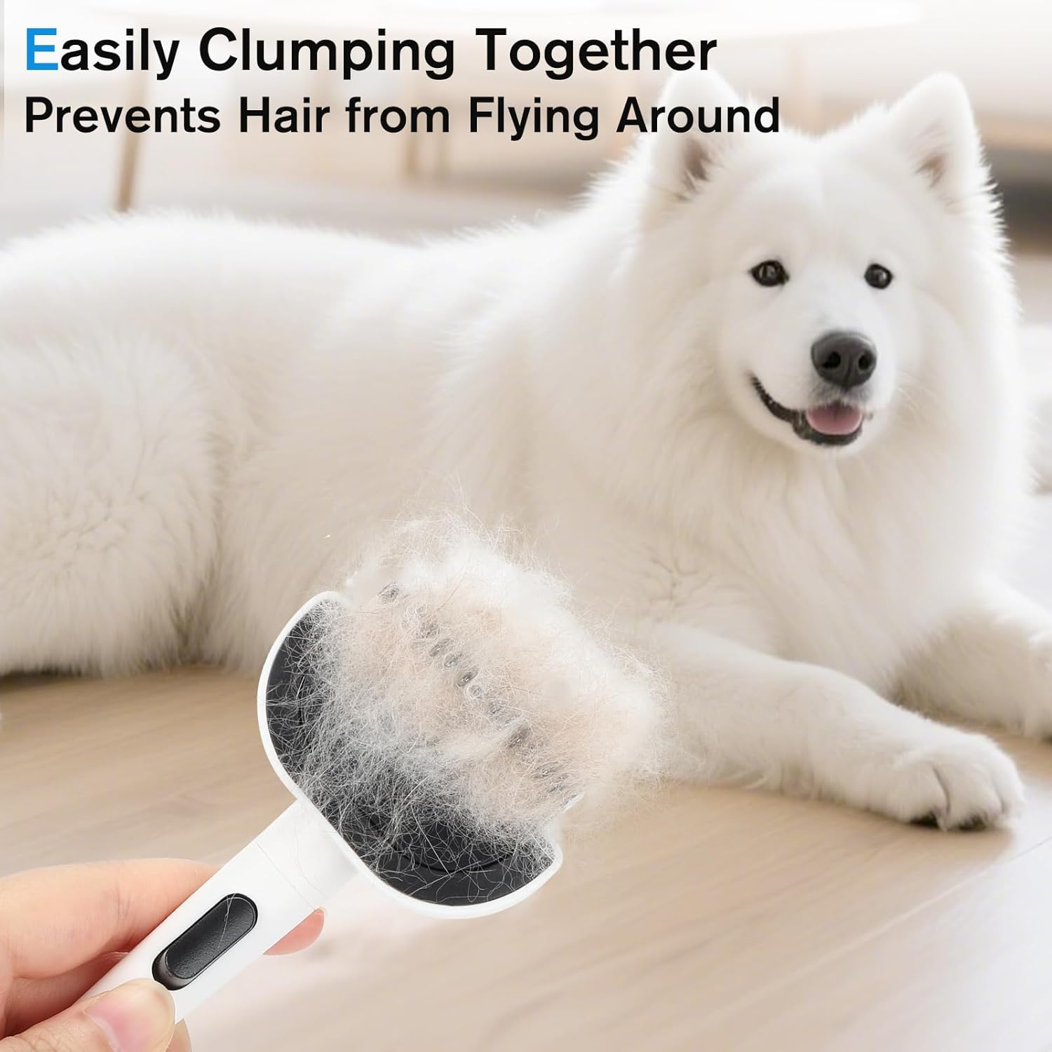Euqvunn Dematting Comb - Dog Brush Undercoat with One-Click Hair Removal, Undercoat Brush Cat for Dogs, Removes Undercoat, Loose Hair & Tangles image number 1
