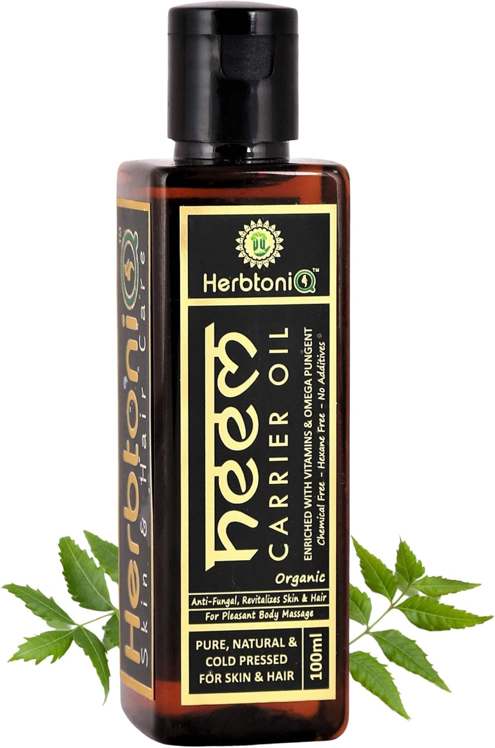 Herbtoniq Organic Neem (Azadirachta Indica) Cold Pressed Carrier Oil for Moisturizing, Healing, Dry Skin, Nail, Intensive Hair Care (100Ml, 3.38 Fl Oz) image number 2