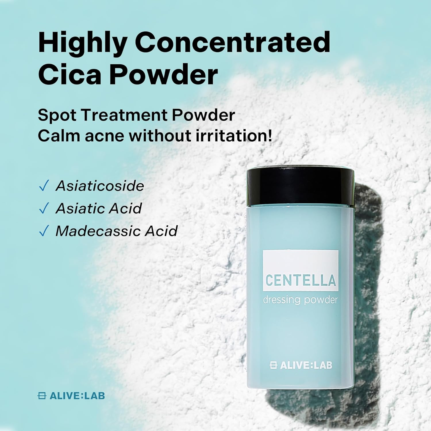 ALIVELAB Centella Dressing Powder &ndash; Acne Spot Treatment for Sensitive & Oily Skin &ndash; Fast Drying Blemish Healing Formula with Centella Asiatica for Redness Relief & Oil Control &ndash; 8Ml image number 6