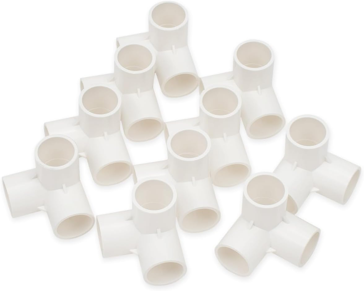 Bwintech 10 Pcs 25 Mm (3/4 Inch) 3 Way Cubic Tee Connector PVC-U Fitting Elbow Coupling Connector Garden Water Pipe Connection image number 4
