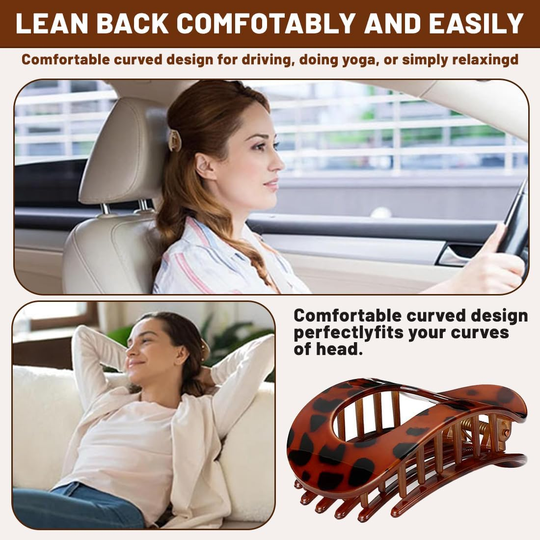 QOWIJEX Pack of 5 Duck Beak Hair Clips, Flat Women'S Flat Claw Clip, Non-Slip Hair Clip, Strong Hold, Side Hair Clips for Thick and Thin Hair image number 1