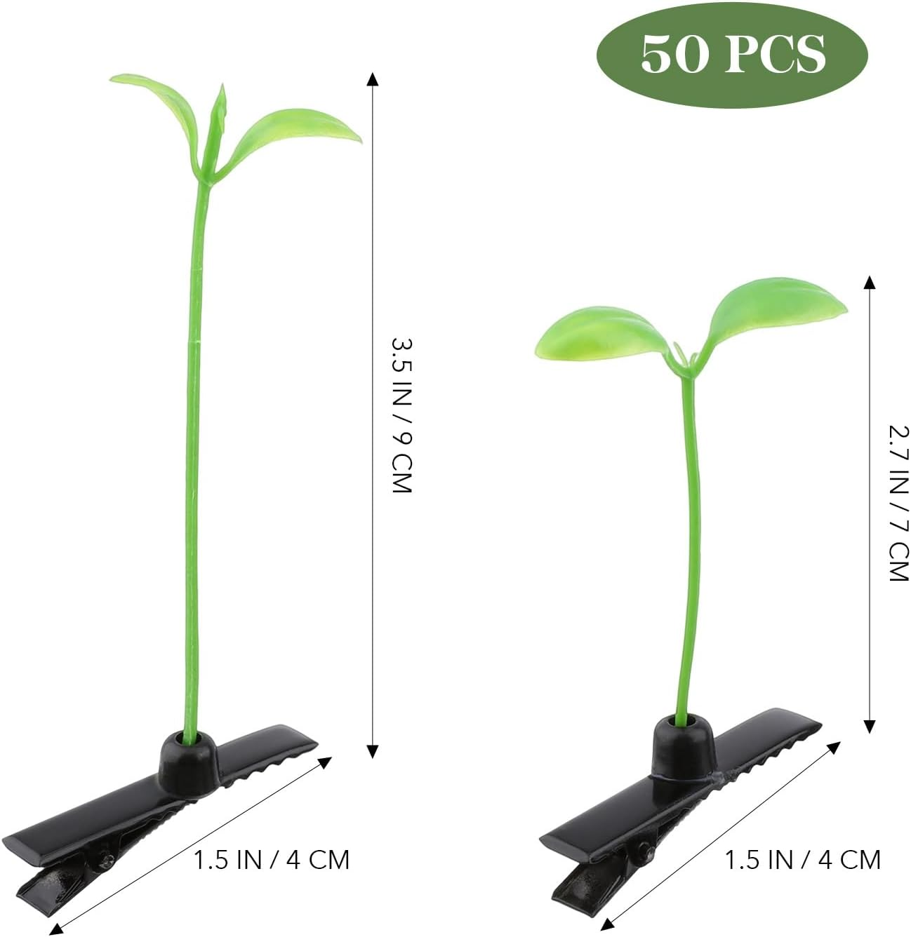 Partykindom Pack of 50 Funny Grass Hair Pins for Trendy Bean Sprouts Hair Clips for Girls Craft Material Cute and Creative Hair Accessories Parties and Everyday Use image number 4