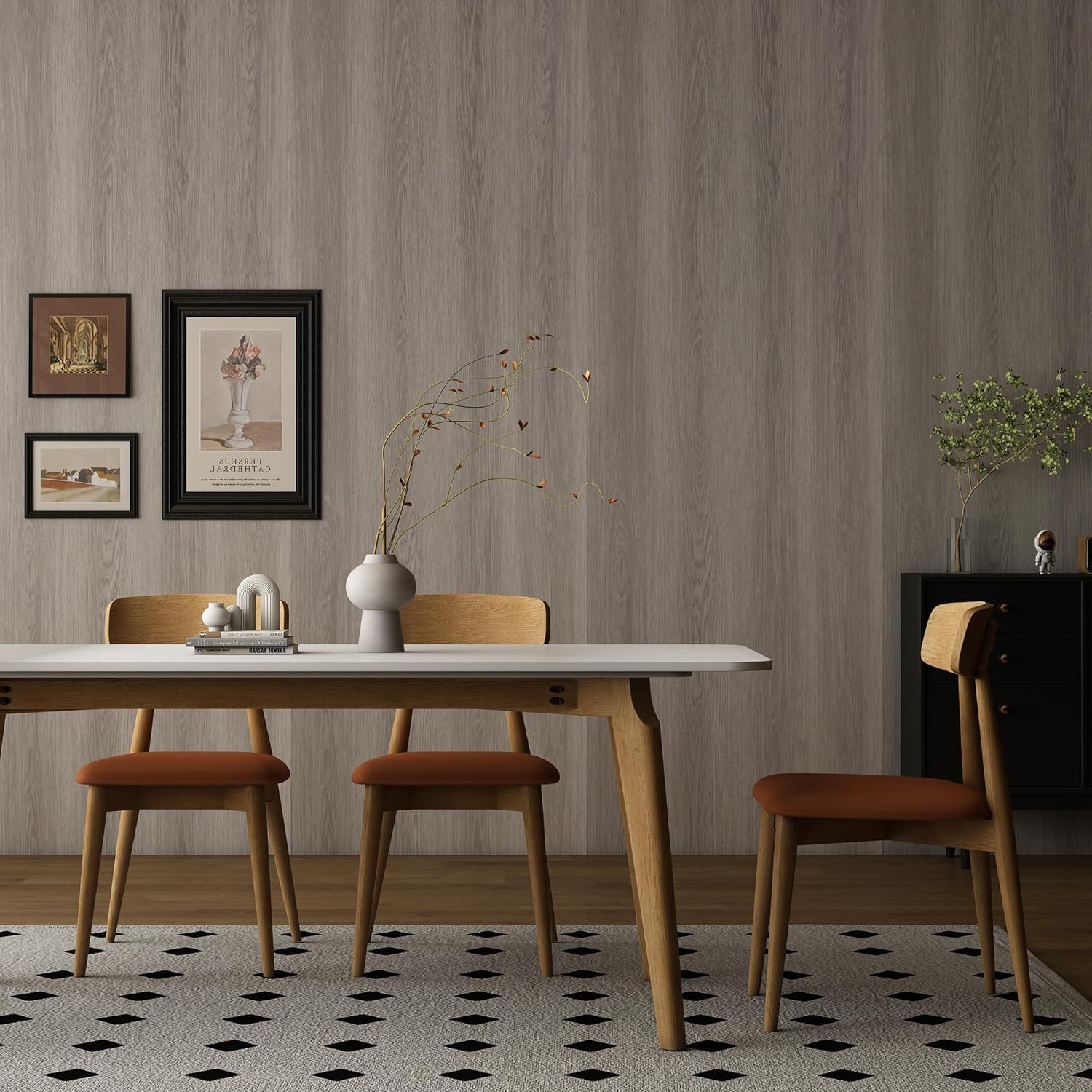 40Cmx3M Grey Wood Peel and Stick Wallpaper Self Adhesive Gray with Brown 3D Textured Contact Paper Light Wood Grain Thick Wear-Resistant Waterproof Cabinet Vinyl Wrap Matte Wall Mural Countertop Decor image number 1