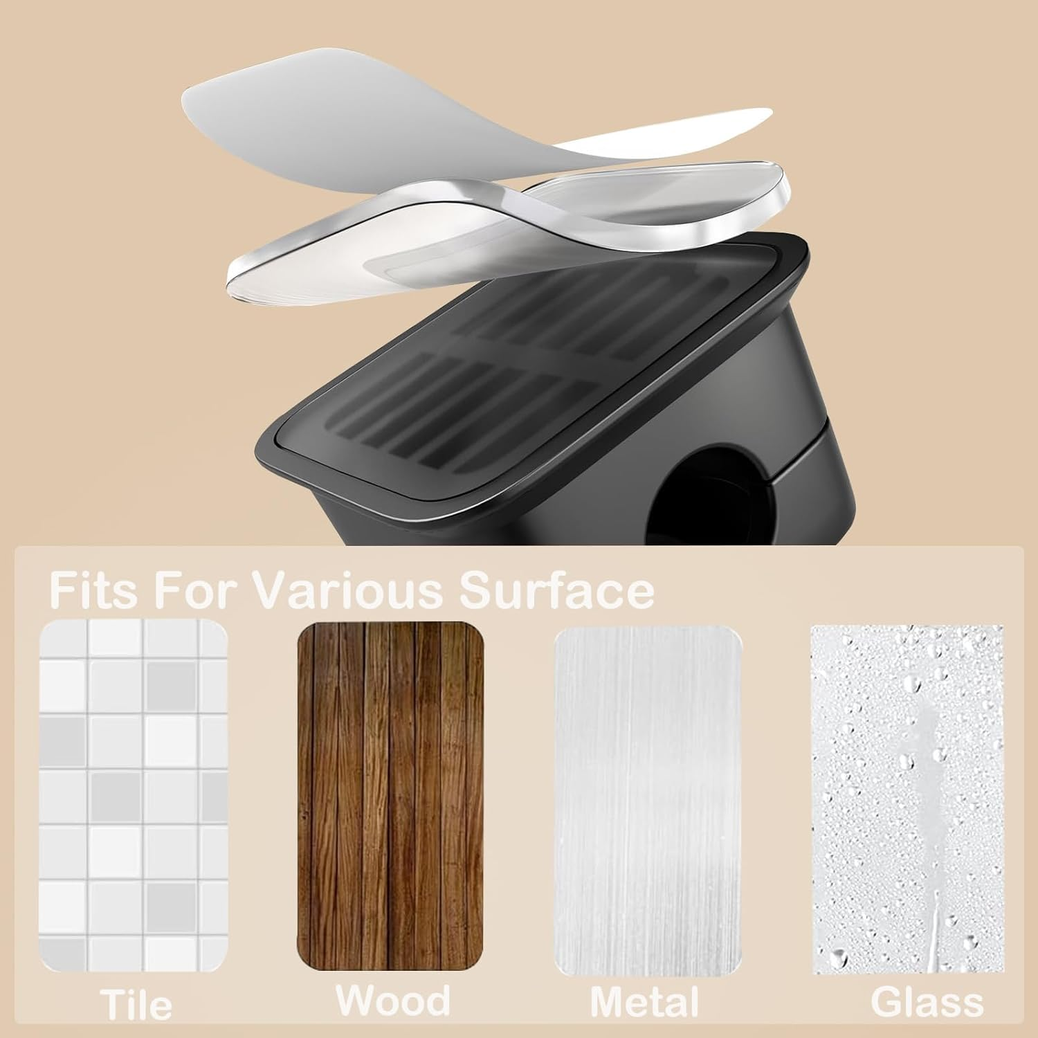 Magnetic Cable Holder,Bonaler Adhesive Cord Organizer Wire Holder Keeper USB Charger Holder for Home,Office,Keep Cables Neat and Tidy,Pack of 6,Black image number 1