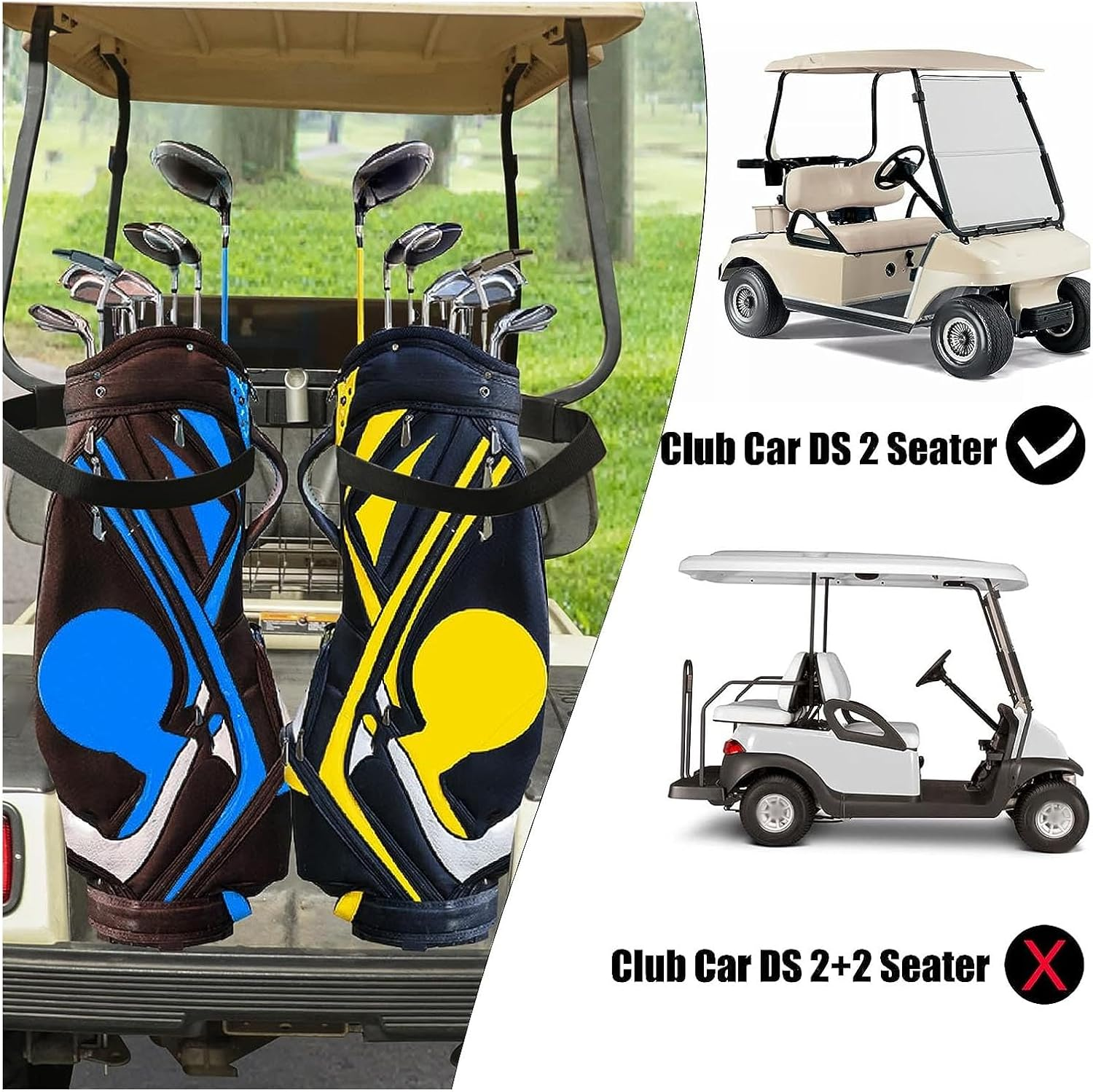 Cart Bag Rack Retainer Strap, 71856 G01 Rear Seat Bag Holder Replacement, Space Saving Bag Holder Strap Bracket Rack Assembly for EZGO Medalist TXT DCS PDS image number 2