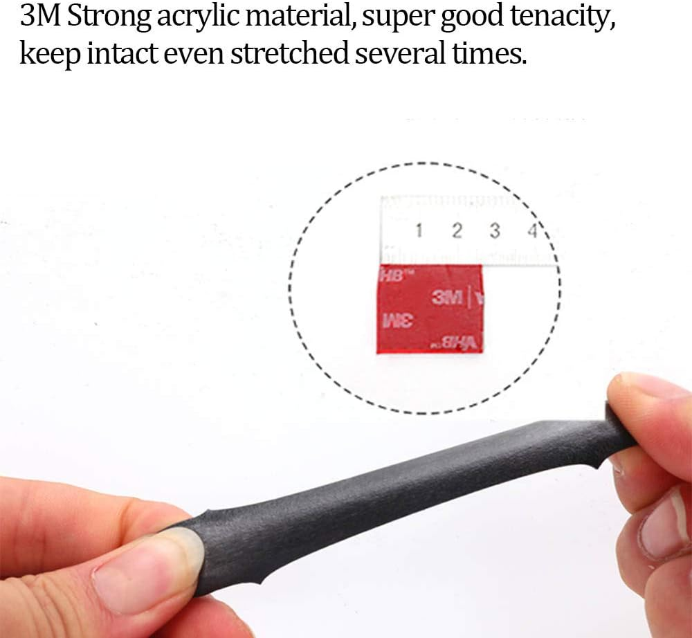 SN SUNG Double Sided Heavy Duty Mounting Tape,Made of 3M Foam Tape, Waterproof and High Temperature Resistant Tape for Indoor Outdoor, Car, Home, Kictch and Office(Black, 1/2In*15.6Ft)