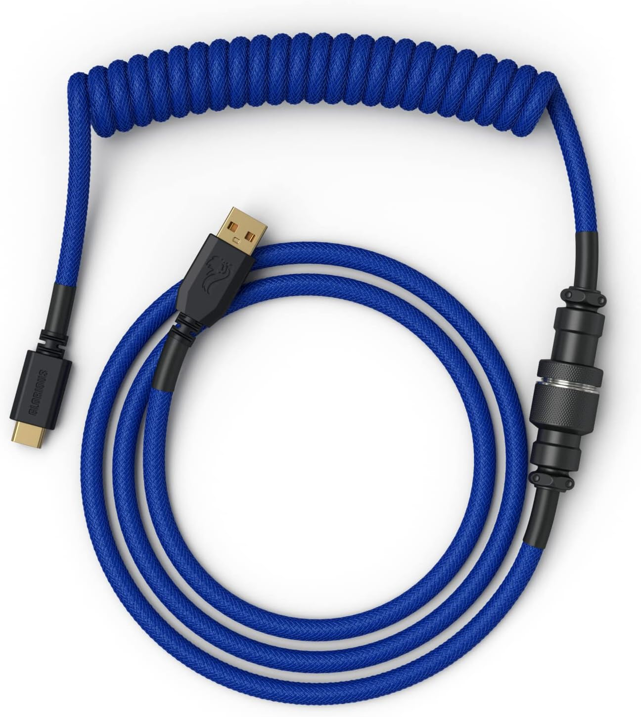 Glorious Coiled Keyboard Cables &ndash; USB-C Artisan Braided Cables for Mechanical Gaming Keyboards (Glorious Gold)