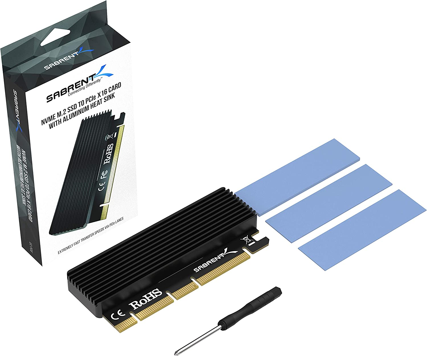 SABRENT Nvme M.2 SSD to Pcie X16/X8/X4 Card with Aluminum Heatsink (EC-PCIE) image number 5