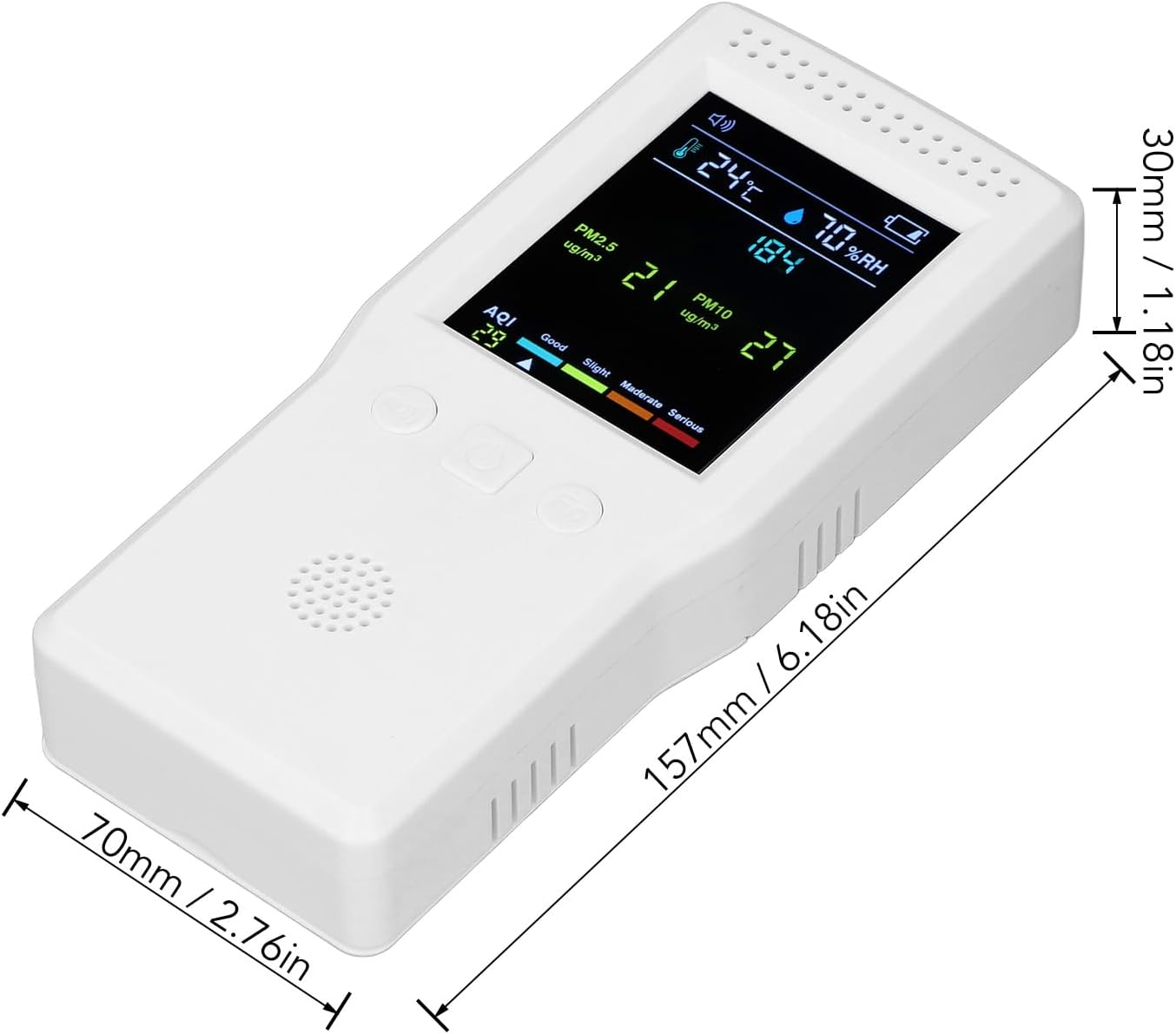 CO2 Detector, Air Quality Tester PM2.5 PM10 HCHO TVOC Temperature Humidity Multifunctional CO2 Detector 5V image number 3