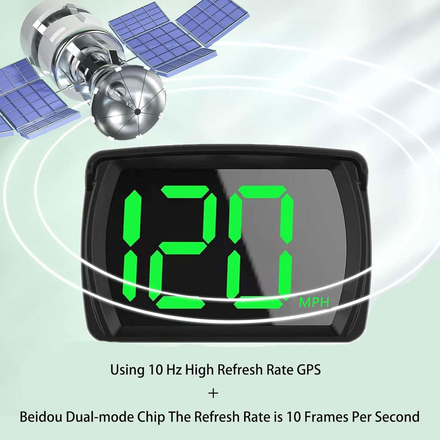 GUGUMO GPS Car HUD Digital Speedometer, MPH Speed Meter with LED Large Font Head up Display, Plug Play for Car Truck Motor SUV Golf Cart All Vehicles