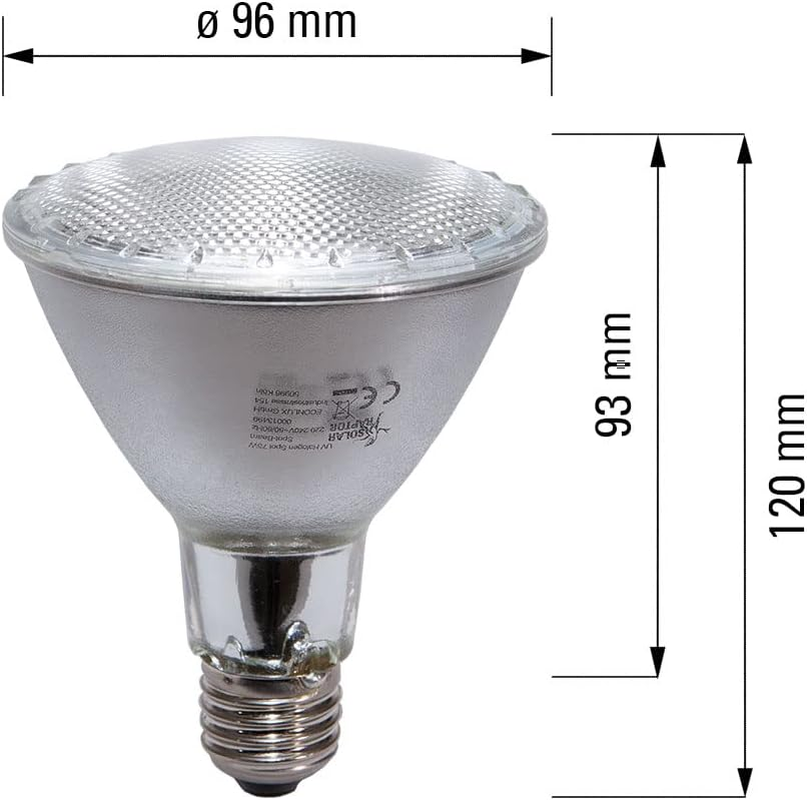 UV Halogen Spot 75 Watt, Reptile Heat Lamp, Terrarium Lamp with Daylight Spectrum image number 1
