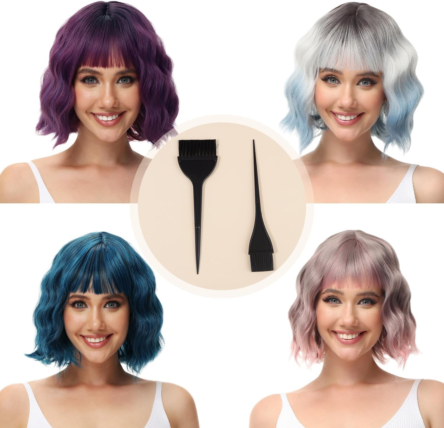 Pack of 2 Hair Colouring Brushes, Hair Colouring Tools for DIY Hair Colouring, Salon Hair Colouring image number 1