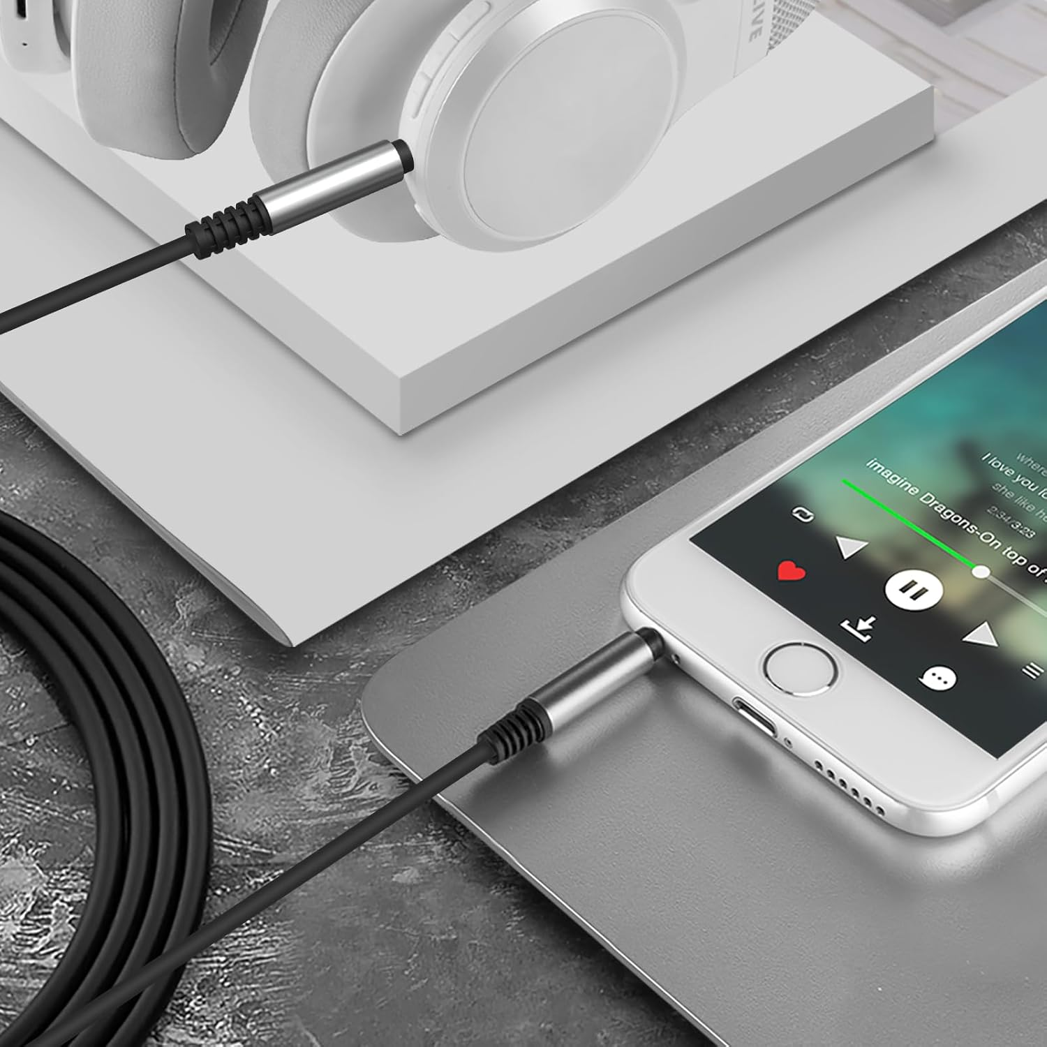 Geekria Audio Cable Compatible with JBL Tune 770NC 760NC 750BTNC 720BT 710BT 700BT 660NC, Live 500BT Headphones Cable, 2.5Mm to 3.5Mm Replacement Stereo Cord (5.6 Ft/1.7 M) image number 5