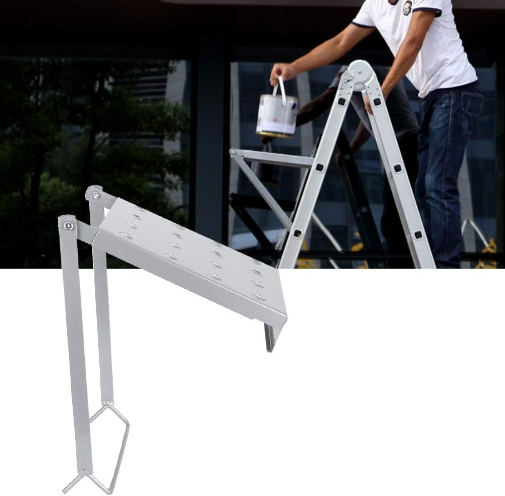Fdit Heavy Duty Ladder, Work Platform Ladder Stand Accessory with Nonslip Texture and Galvanized round Steel for Small Stepladder 150Kg Load Capacity image number 5