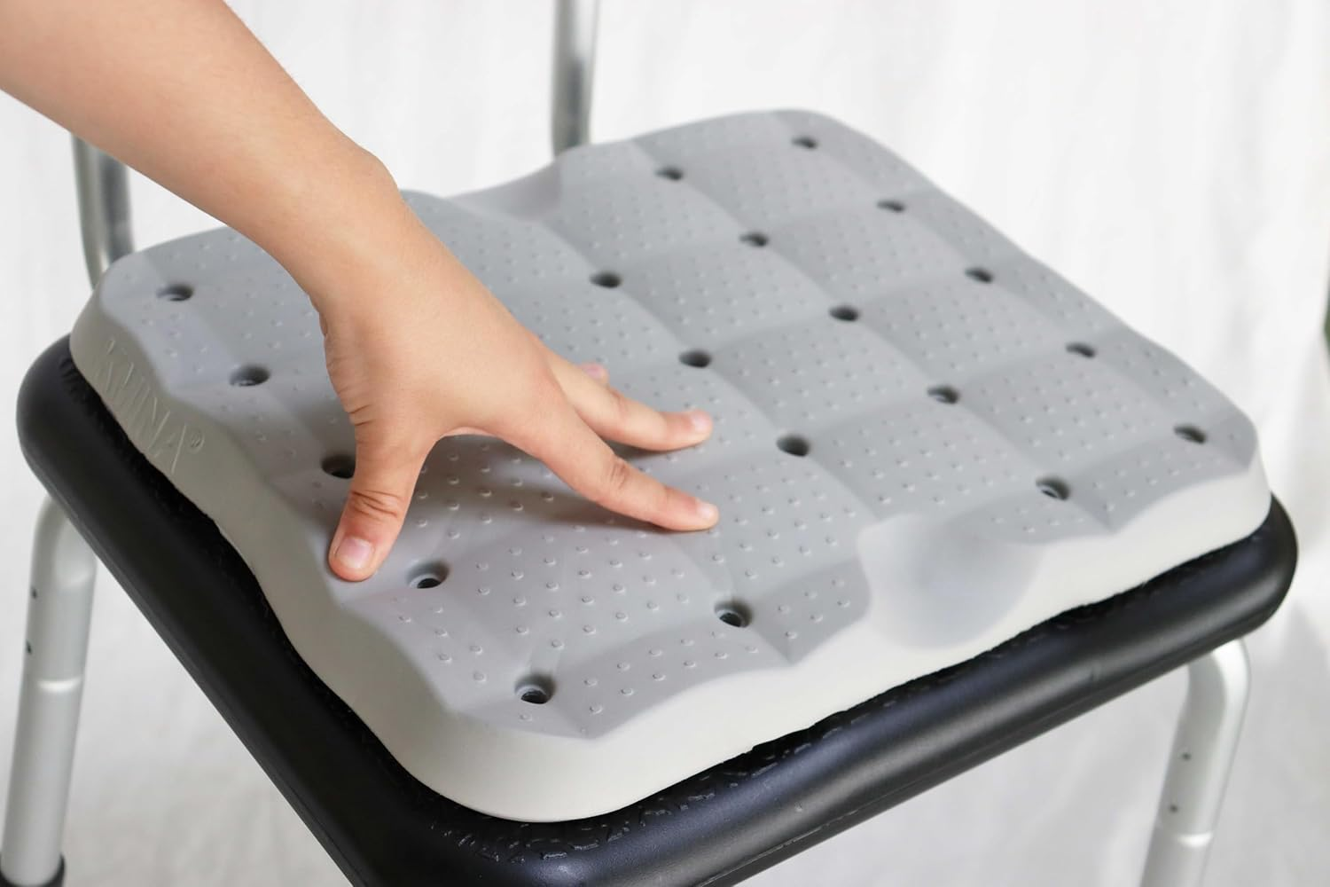 KMINA - Shower Seat Cushion Waterproof (15.5&rdquo;X12.5&rdquo;X1.3&rdquo;, Stool Not Included), Bath Seat Cushion for Elderly, Bath Chair Cushions for Seniors, Kneeling Pads, Stadium Seat Cushion - Made in Europe image number 1
