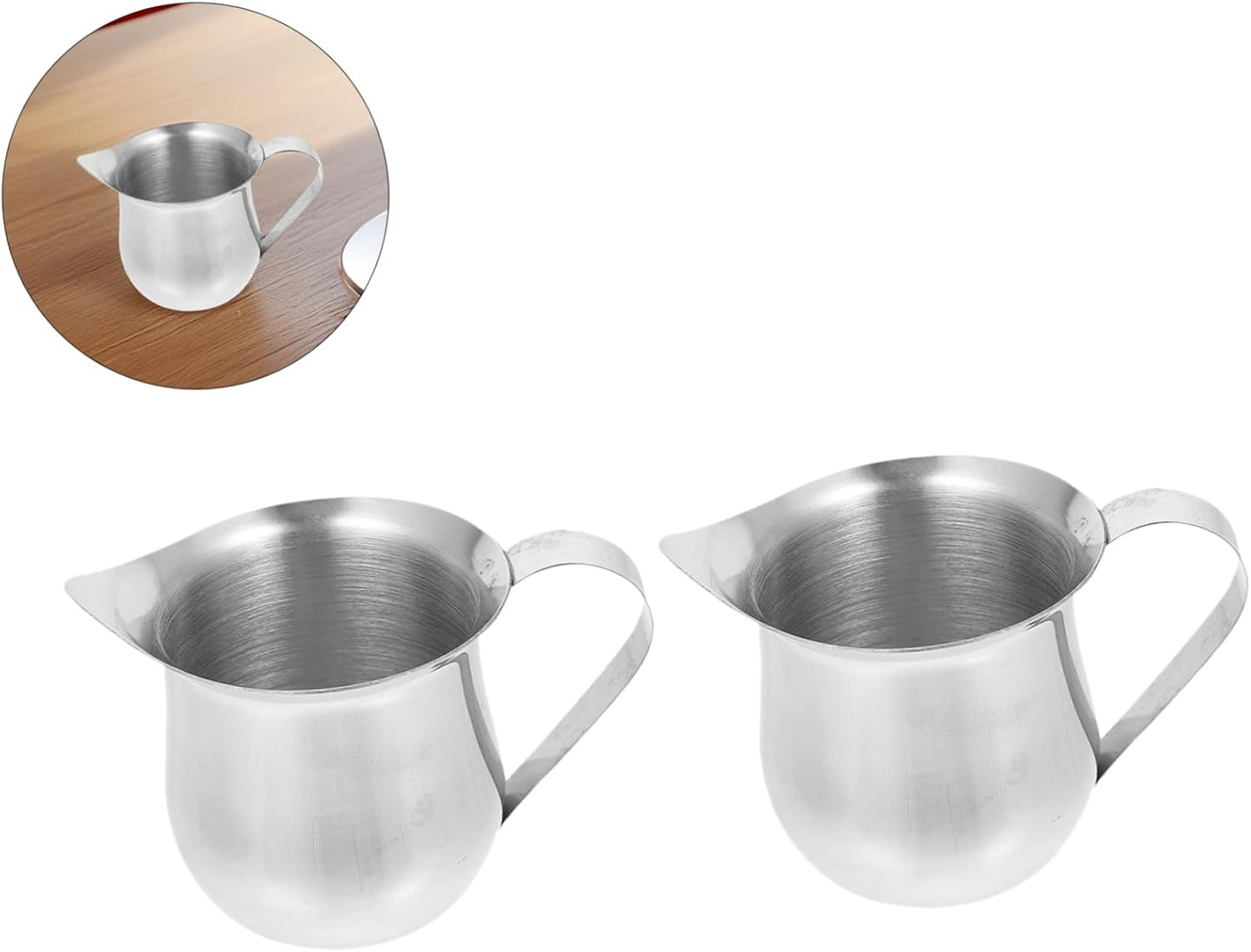 Toddmomy 3Pcs Stainless Steel Milk Frothing Pitchers with Narrow Spout for Precision Pouring Portable Creamer Cups for Camping and Outdoor Espresso Lightweight Coffee Jug image number 6