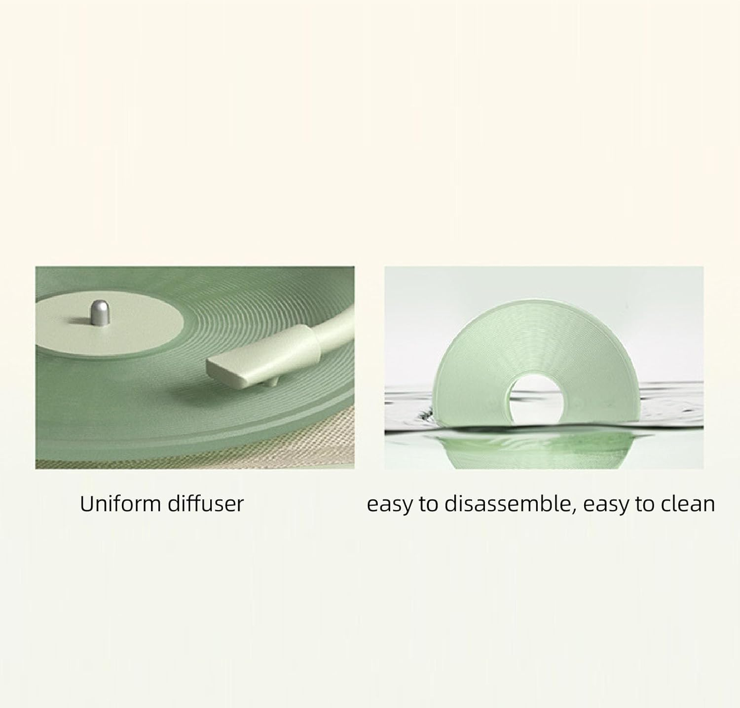Portable Speaker, Lovely Record Player Design, Speaker 5.1 and Breath Light Combination, Hifi Full Frequency 8W Power Speaker Stereo LED Night Light (Green) image number 4