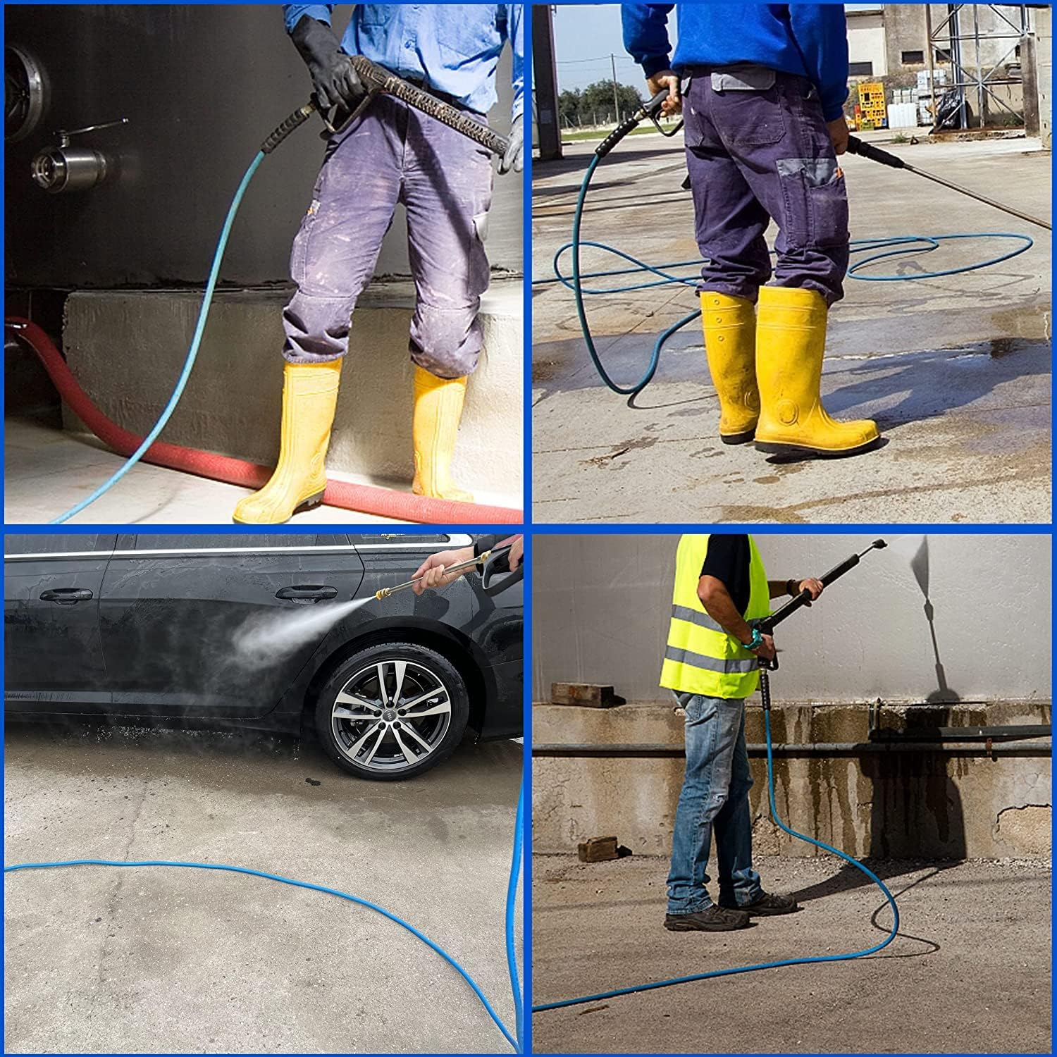 Pressure Washer Hose &ndash; 1/4" X 100 FT High Power Washer Extension Hose &ndash; Kink & Wear Resistant High Pressure Hose for Replacement &ndash; Compatible with M22 Fittings &ndash; 3600PSI image number 2