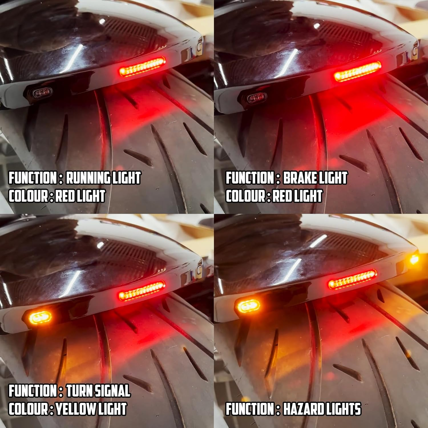 Motorcycle Rear Fender with LED Lights Turn Signal Brake Running Light Fit for Harley Softail Breakout and Rocker FXBR FXBRS 2008-2017 image number 5