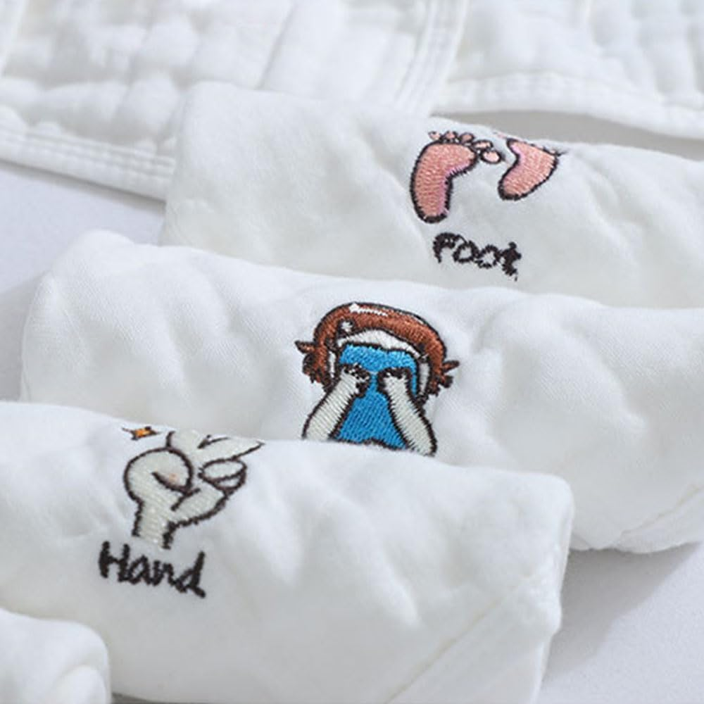 JZS Baby Washcloths, 10 Pack Muslin Cotton Towels Natural Cotton Baby Wipes Soft Newborn Baby Face Towel for Sensitive Skin Baby Shower Registry,30X30Cm image number 1