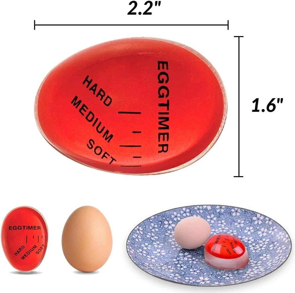 Egg Timer Color Changing for Perfect Boiled Eggs - Soft, Medium, Hard Boiled Egg Timer, Heat-Sensitive Kitchen Gadget, Durable Non-Toxic Resin, Reusable Cooking Tool, Ideal Breakfast Gift image number 4