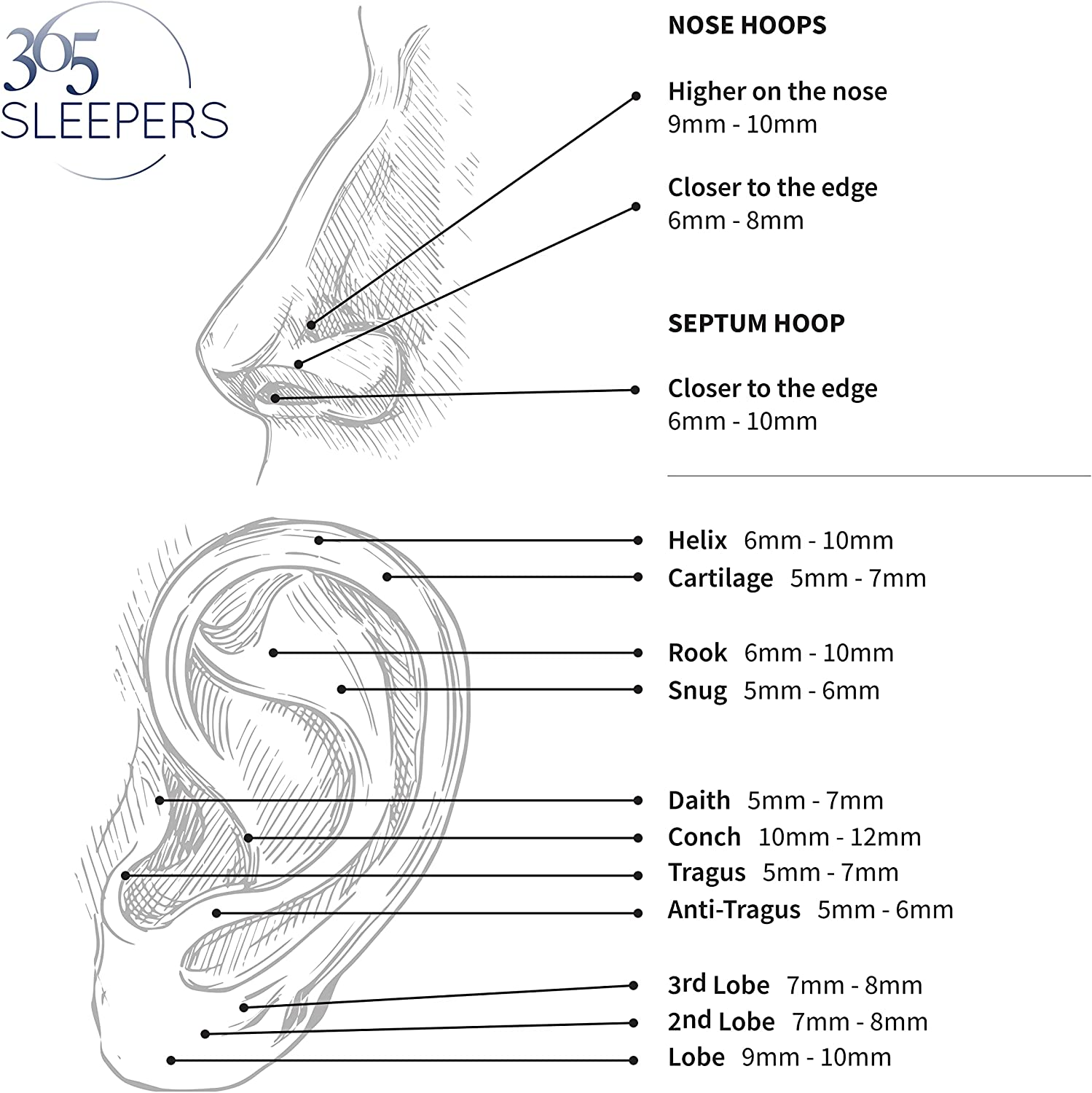 365 SLEEPERS 2 PCS 18G Titanium 6Mm 8Mm Internally Threaded Monroe Lip Ball Gem Labret Tragus Septum Nose Helix Rook Cartilage Earrings Body Piercing Jewellery image number 5