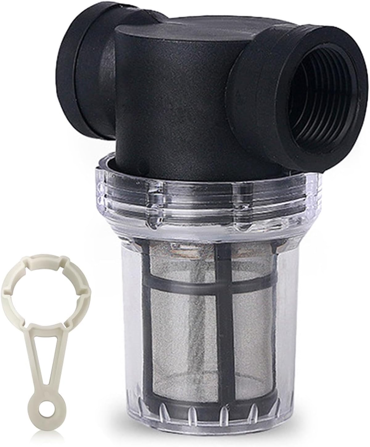 1Pcs Garden Pond 1 Inch Inline Mesh Strainer Water Pump Filter Irrigation High Flow Pipeline Filter Gardens Interface Strainer Garden Hose Sediment Filters for RV Water Tank (Color:40 Mesh)