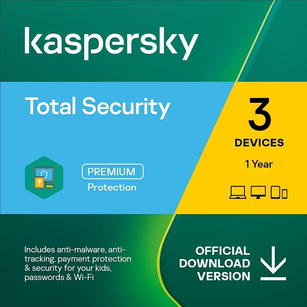 Kaspersky Total Security - Cyber Security | up to 3 Devices | 1 Year Plan