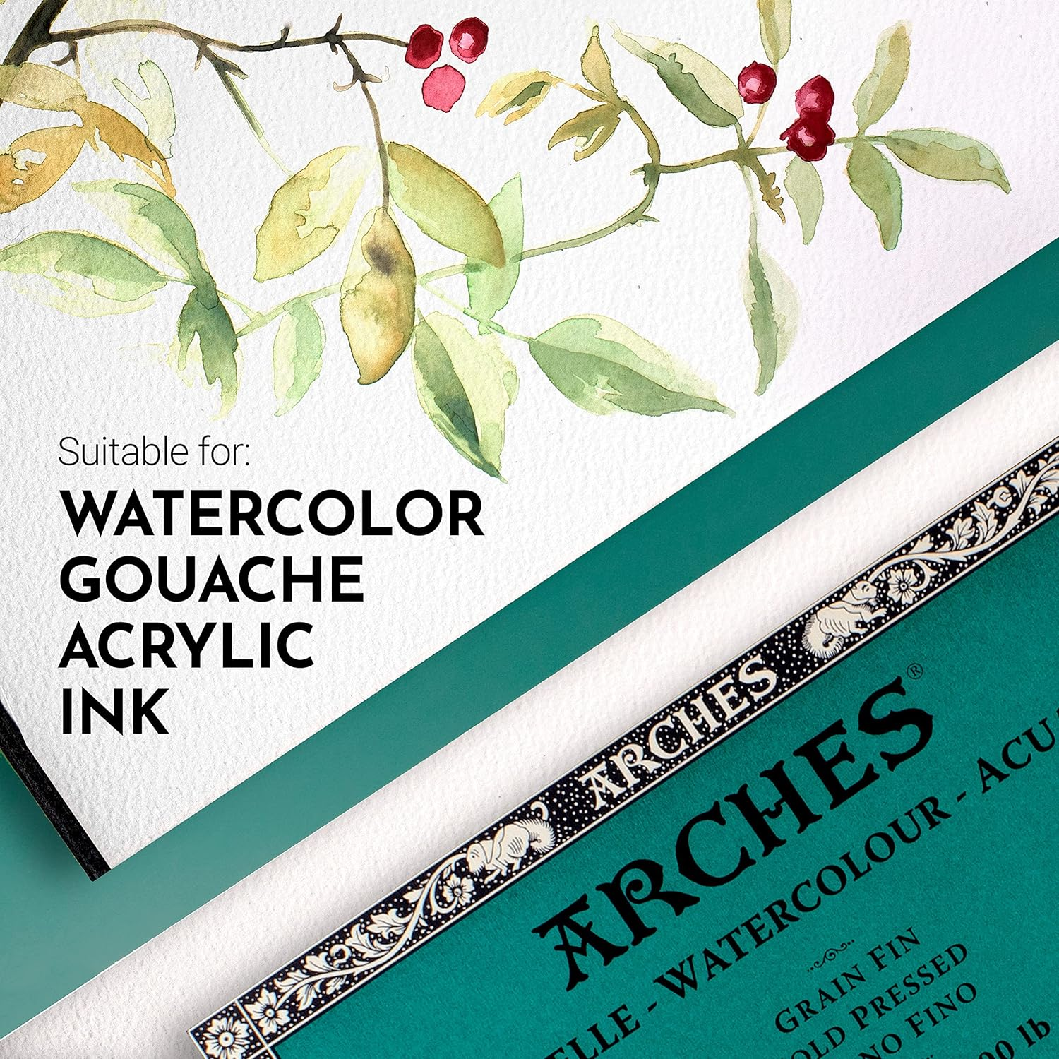 ARCHES Watercolour Block, 640 GSM, Cold Pressed, 23 X 31 Cm, Wood, Black image number 6