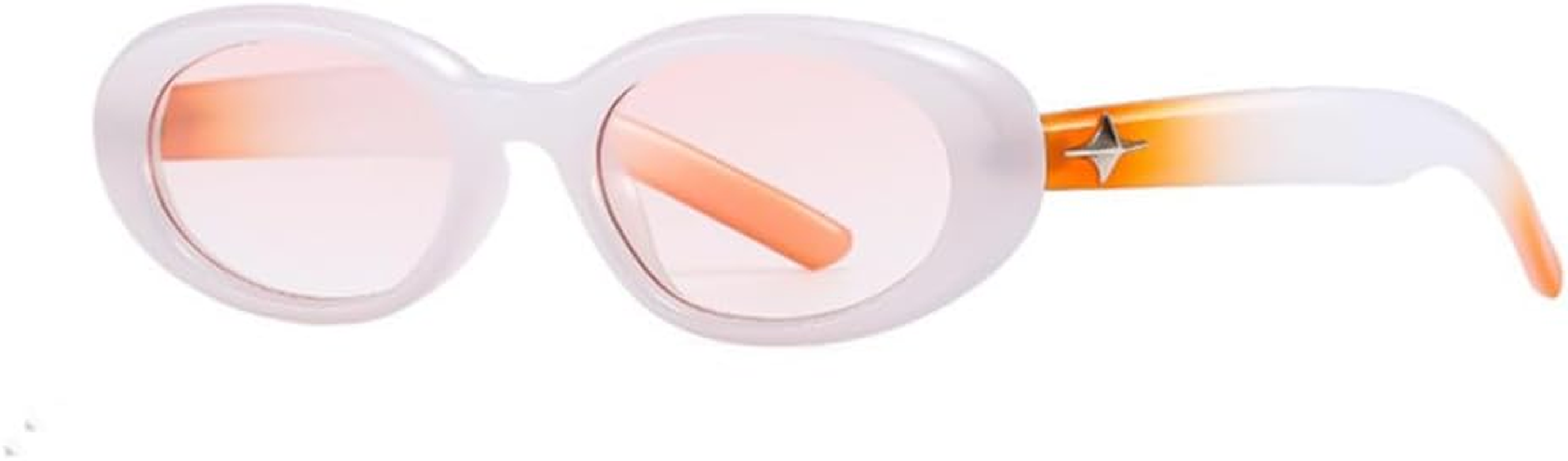 Small Oval Star Vintage Sunglasses Women Glasses Black Pink