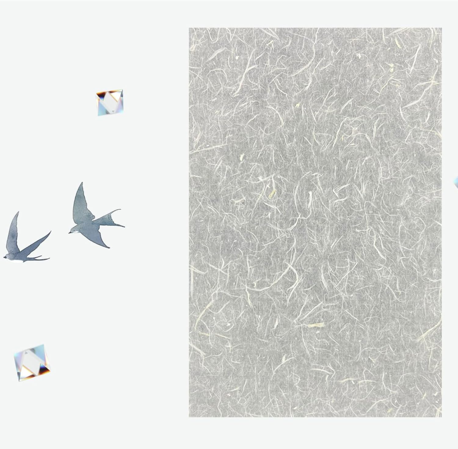 Vagocom 80 Sheets 11"X6.7" Mulberry Paper,Handmade Origami Paper Natural Fiber Rice Paper Sheets for Decoupage Paper,Diy Art Crafts(28X17Cm) image number 2