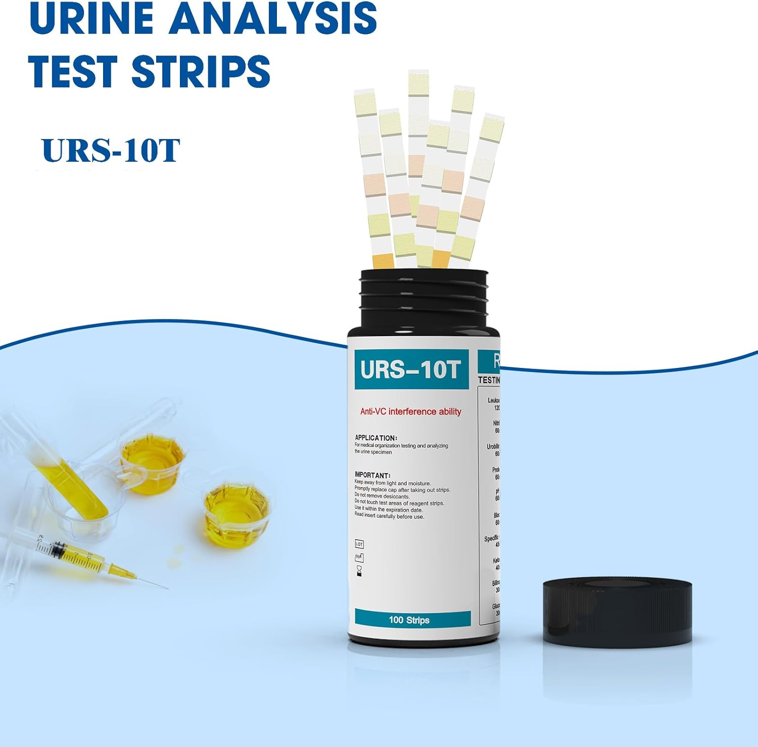 Urinalysis Test Strips 10 Parameter Urine Dipstick Tests Accurate Results Home Health Monitoring Kit - 100 Strips image number 2