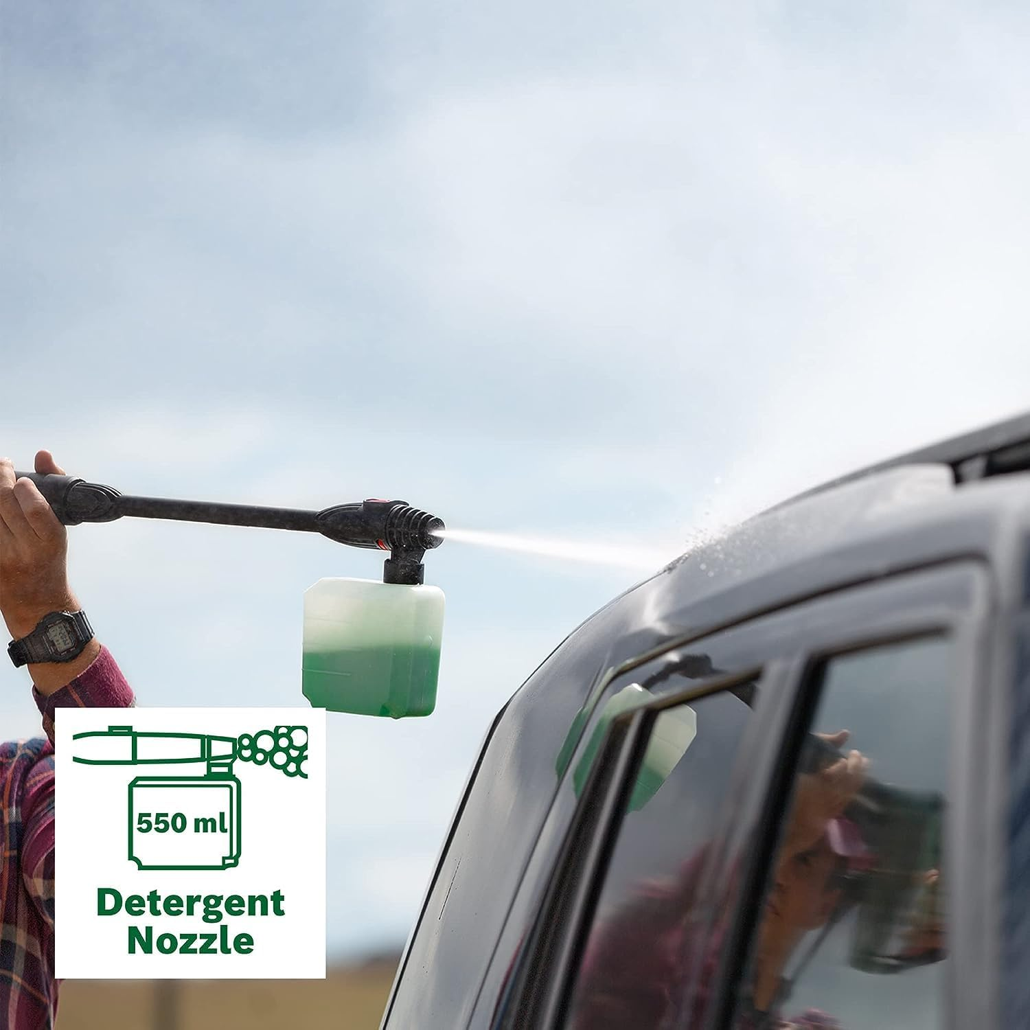 Bosch 2200W Electric High Pressure Washer Cleaner 2175 PSI, Induction Motor, 4 Cylinder Pump, Rotary & Variable Fan Lance, 8M Hose, Self Priming Capable,On-Board Accessory Storage, Advancedaquatak 150 image number 3