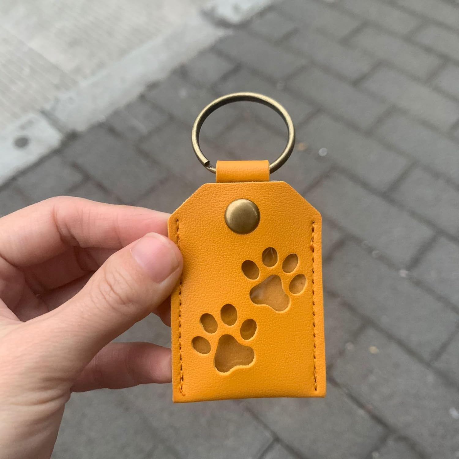 Fokmuaex 1Pcs Pet Memorial Keychain Pendant - Square Locket for Pet Hair and Photo Holder, Creative Present for Girlfriend Boyfriend