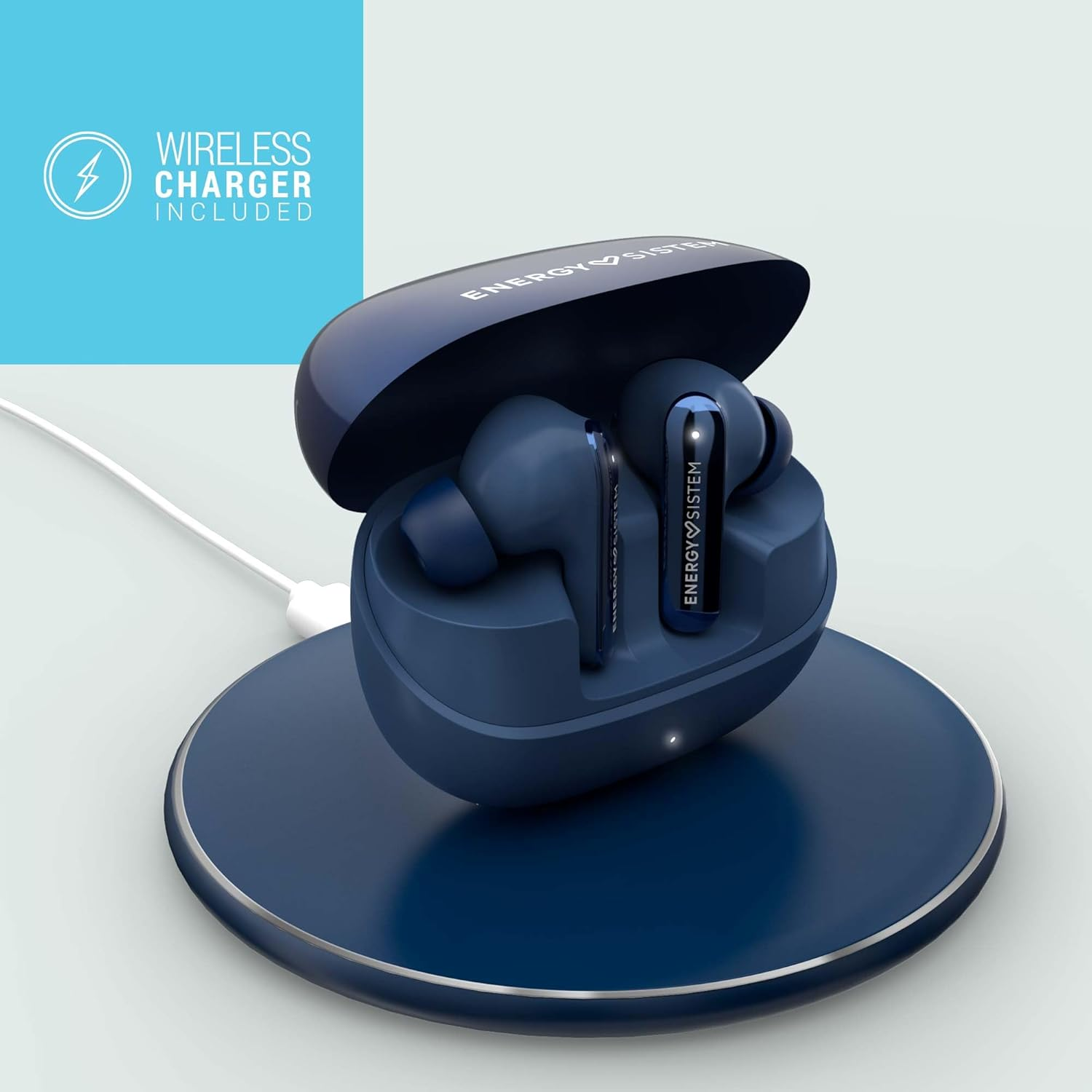 Energy Sistem Serenity ANC Ultra - Bluetooth Headphones with Hybrid Noise Cancelling ANC up to -35 Db, 25 Hours Battery Life, Qi Wireless Charging, IPX4 Waterproof and Recycled image number 2