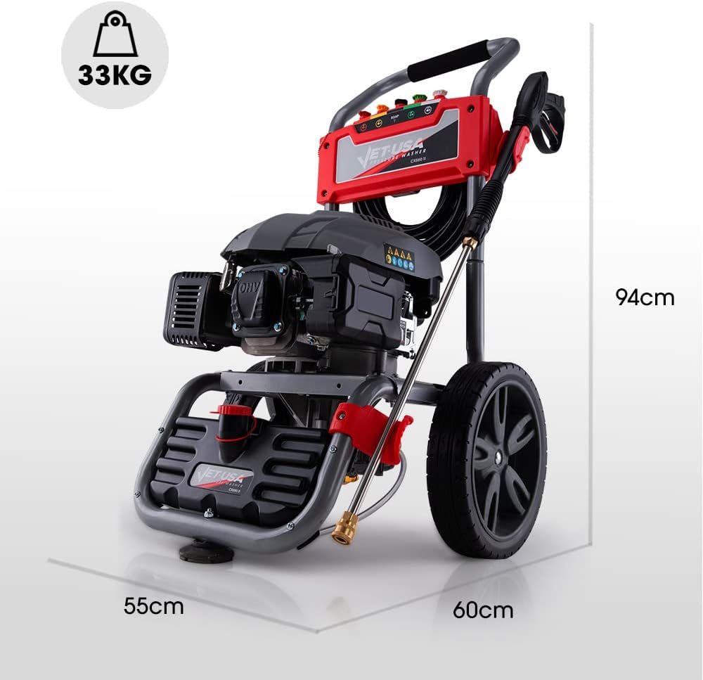 Jet-Usa Petrol Pressure Washer Cleaner 4800PSI High Pressure Gun Jet Power Water Hose with 5 Protip-Nozzles image number 4