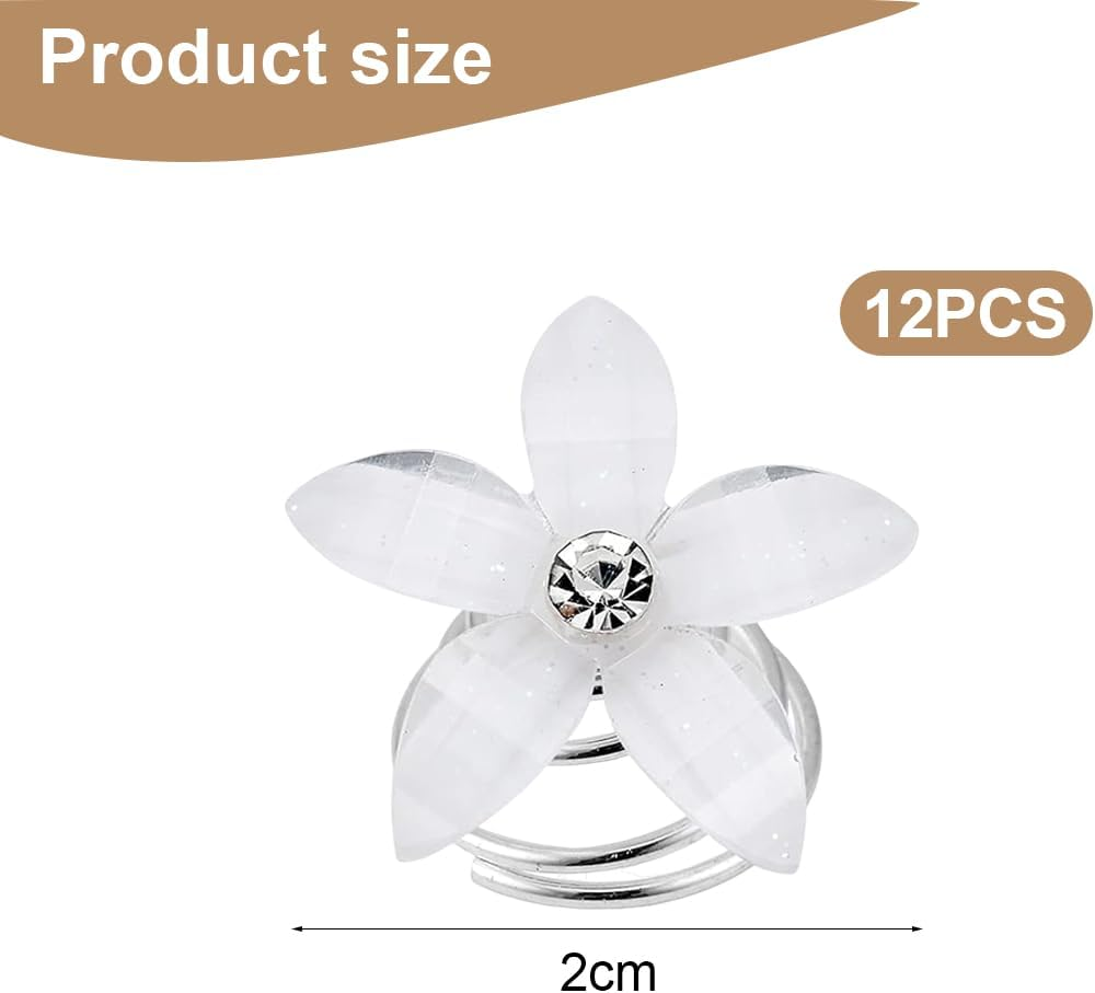 OUDQFCJ 12 White Flower Hair Spiral Wedding Hair Accessories Bridal Hair Clips image number 4