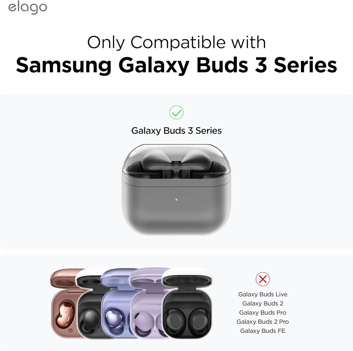 Elago Ear Hooks Designed for Samsung Galaxy Buds 3 & Galaxy Buds 3 Pro Earbuds Accessories, Anti-Slip, Ergonomic Design, Comfortable Fit (Black) image number 5