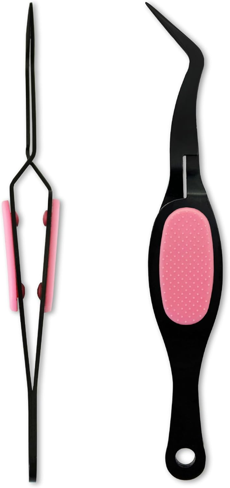 Uniquely Creative Craft Tweezers for DIY, Scrapbooking and Crafts - Stainless Steel Angled Precision Tip (Black and Pink, 12.7 X 2.5 X 2.5 Centimetres) image number 2