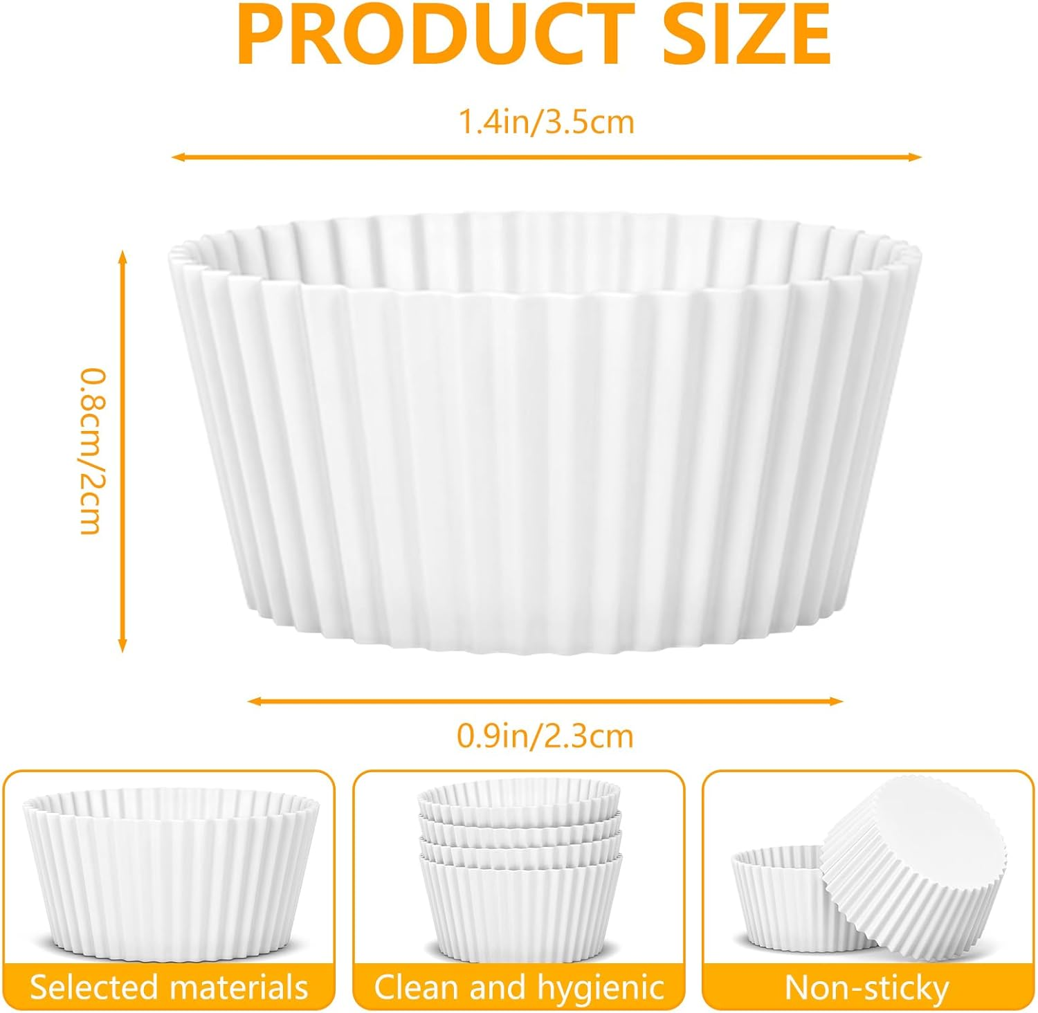 1000 Pcs White Mini Cupcake Liners, Greaseproof Small Muffin Liners Baking Cups, Disposable Candy Paper Cup Wrappers for Wedding Birthday Party (White) image number 4