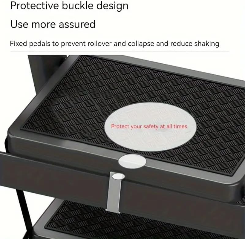 5 Step Ladder, Folding Step Stool with Wide Anti-Slip Pedal,Portable Lightweight Ladder with Tool Tray, for Home,Kitchen, Garden and Office, Holds up to 330Lbs image number 2