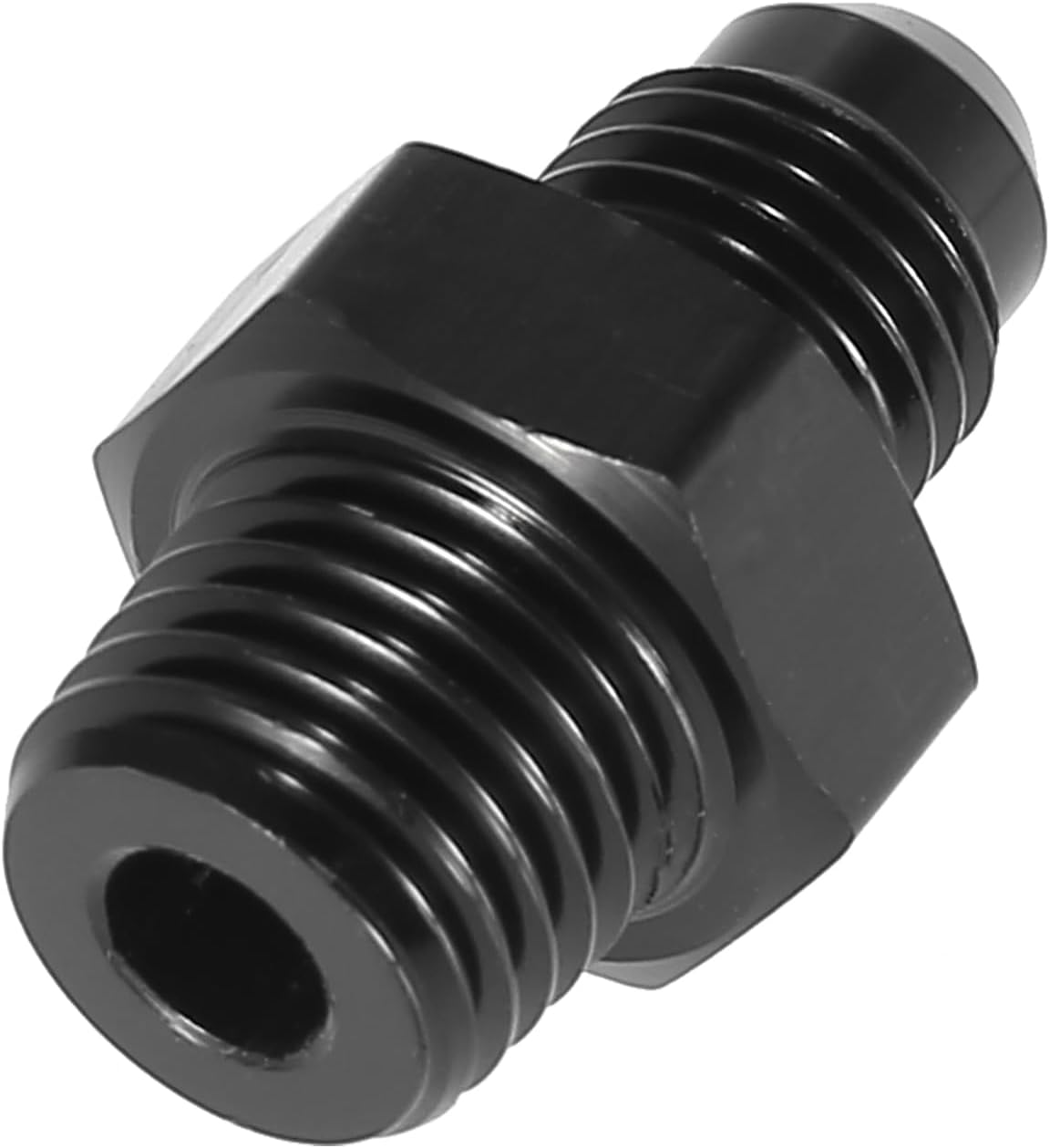 X AUTOHAUX 2Pcs AN4 Male to 1/4" NPT Male Union Car Flare Reducer Hose Fitting Adapter Universal Aluminum Alloy Fuel Oil Line Pipe Connector Black Anodized