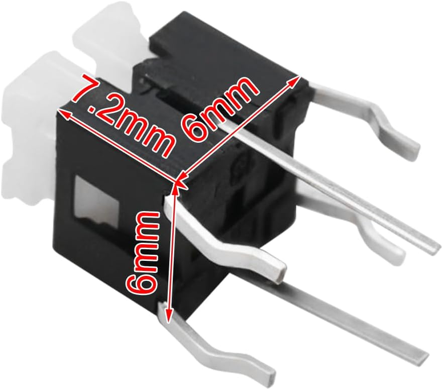 Be in Your Mind 20Pcs Power Switch Button 6Pin Push Button Tactile Momentary Switch for Game Buttons Instruments Computers 6X6X7.2Mm(Red Light Blue Light Yellow Light White Light Emerald Green Light) image number 2