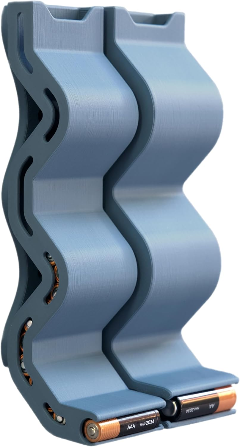 Protect Your Power - AA & AAA Battery Chute Combo, Wall Mount Battery Organizer/Battery Dispenser - Blue (Combo Pack)