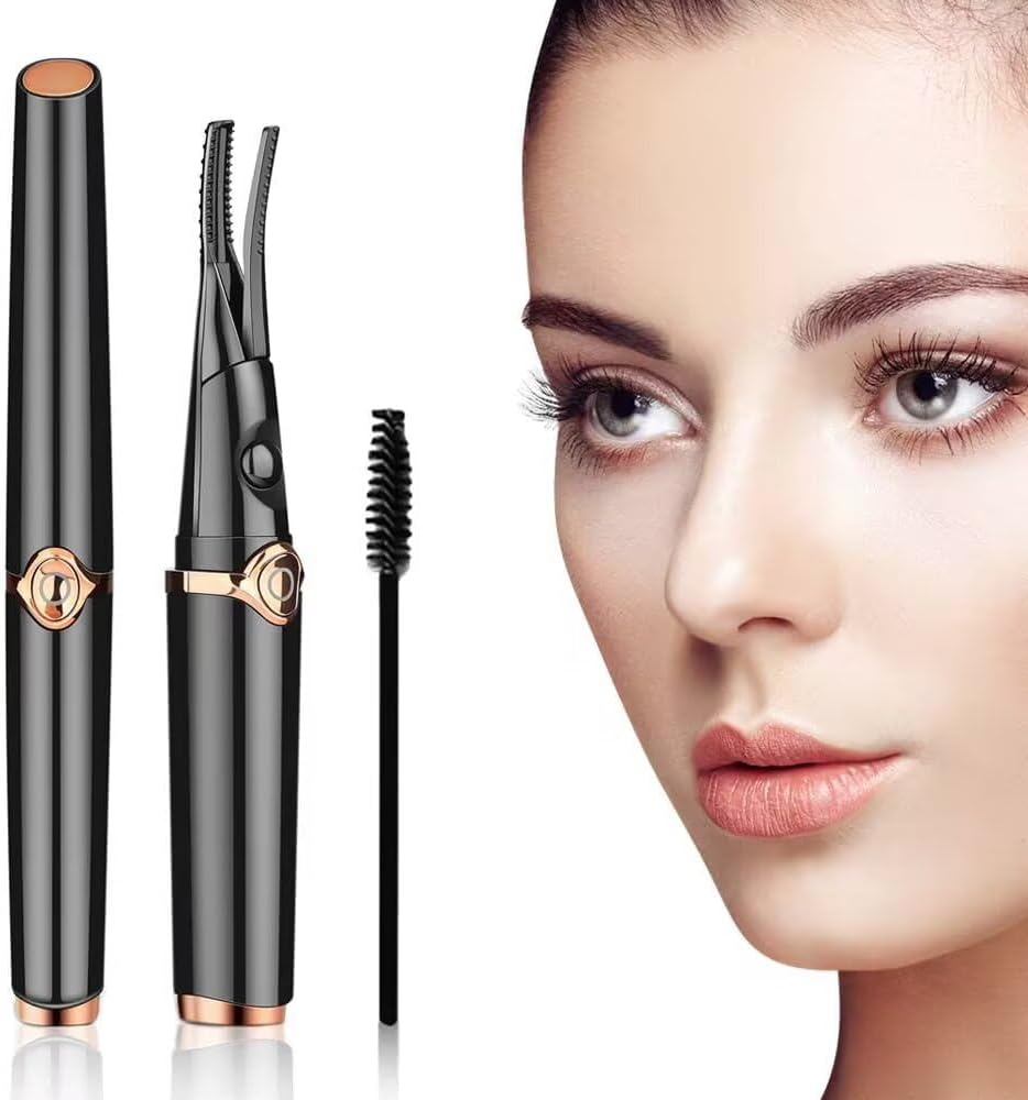 Heated Eyelash Curler for Women with Built-In Comb, USB Rechargeable 2 in 1 Clip-Type Eyelash Curler 3 Temperature Modes image number 5